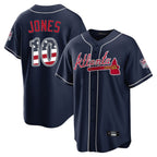 Atlanta Braves #10 Chipper Jones Player Navy USA 250 Fourth Of July Limited Home Game Stitched Baseball Jersey