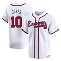 Atlanta Braves #10 Chipper Jones Player White Limited Home Game Stitched Baseball Jersey
