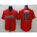 Atlanta Braves #10 Chipper Jones Red Stitched Cool Baseball Jersey