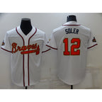 Atlanta Braves #12 Jorge Soler 2022 White Gold World Series Champions Program Cool Base Stitched Baseball Jersey