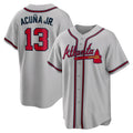 Atlanta Braves #13 Ronald Acuna Jr. Gray Road Replica Player Name  Baseball Jersey