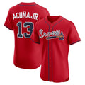 Atlanta Braves #13 Ronald Acuña Jr. Red Alternate 2 Elite Baseball Jersey