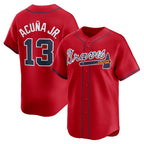 Atlanta Braves #13 Ronald Acuña Jr. Red Alternate Limited Player Baseball Jersey
