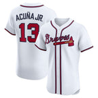 Atlanta Braves #13 Ronald Acuña Jr. White Home Elite Player Baseball Jersey