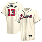 Atlanta Braves #13 Ronald Acuna Jr Player Cream Home Game Stitched Baseball Jersey