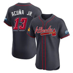 Atlanta Braves #13 Ronald Acuna Jr Player Navy 2025 Speedway Classic Limited Elite Home Game Stitched Baseball Jersey