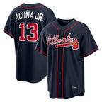 Atlanta Braves #13 Ronald Acuna Jr Player Navy Home Game Stitched Baseball Jersey