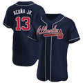 Atlanta Braves #13 Ronald Acuna Jr Player Navy Limited Elite Home Game Stitched Baseball Jersey