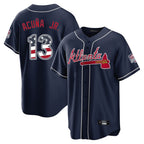 Atlanta Braves #13 Ronald Acuna Jr. Player Navy USA 250 Fourth Of July Limited Home Game Stitched Baseball Jersey