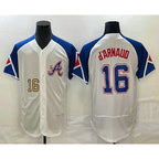 Atlanta Braves #16 Travis dArnaud Number White 2023 City Connect Flex Base Stitched Baseball Jersey