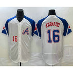 Atlanta Braves #16 Travis dArnaud Number White 2023 City Connect Flex Base Stitched Baseball Jersey