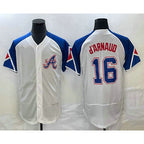 Atlanta Braves #16 Travis dArnaud White 2023 City Connect Flex Base Stitched Baseball Jersey