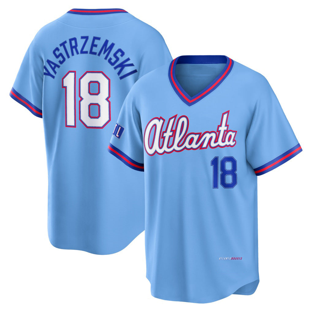 Atlanta Braves #18 Mike Yastrzemski Powder Blue 2026 City Connect Stadium Baseball Jersey