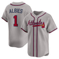 Atlanta Braves #1 Ozzie Albies Gray Road Limited Player Baseball Jersey