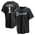 Atlanta Braves #1 Ozzie Albies Player Black Home Game Stitched Baseball Jersey