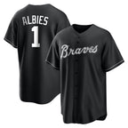Atlanta Braves #1 Ozzie Albies Player Black Home Game Stitched Baseball Jersey