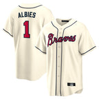 Atlanta Braves #1 Ozzie Albies Player Cream Home Game Stitched Baseball Jersey