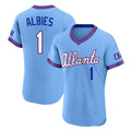 Atlanta Braves #1 Ozzie Albies Player Powder Blue 2026 City Connect T-shirt Limited Elite Home Game Stitched Baseball Jersey