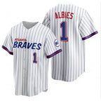 Atlanta Braves #1 Ozzie Albies White 2021 City Connect Stitched Baseball Jersey