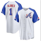 Atlanta Braves #1 Ozzie Albies White 2023 City Connect Cool Base Stitched Baseball Jersey