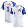 Atlanta Braves #1 Ozzie Albies White City Connect Elite Baseball Jersey