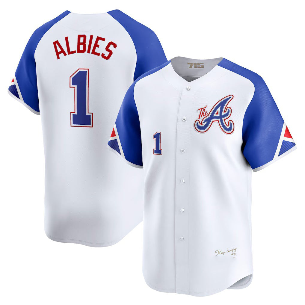 Atlanta Braves #1 Ozzie Albies White City Connect Limited Player Baseball Jersey
