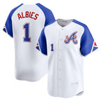 Atlanta Braves #1 Ozzie Albies White City Connect Limited Player Baseball Jersey