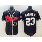 Atlanta Braves #23 Michael Harris II Number Black Cool Base Stitched Baseball Jersey