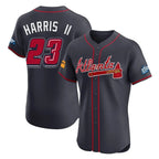 Atlanta Braves #23 Michael Harris II Player Navy 2025 Speedway Classic Limited Elite Home Game Stitched Baseball Jersey