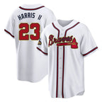 Atlanta Braves #23 Michael Harris II Player White Gold Home Game Stitched Baseball Jersey
