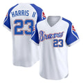Atlanta Braves #23 Michael Harris II Player White Throwback Cooperstown Collection T-shirt Game Stitched Baseball Jersey