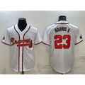 Atlanta Braves #23 Michael Harris II White Gold World Series Champions Program Cool Base Stitched Baseball Jersey