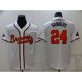 Atlanta Braves #24 Deion Sanders 2022 White Gold World Series Champions Program Cool Base Stitched Baseball Jersey