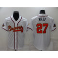 Atlanta Braves #27 Austin Riley 2022 White Gold World Series Champions Program Cool Base Stitched Baseball Jersey