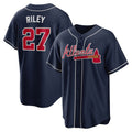 Atlanta Braves #27 Austin Riley Navy Alternate Replica Baseball Jersey