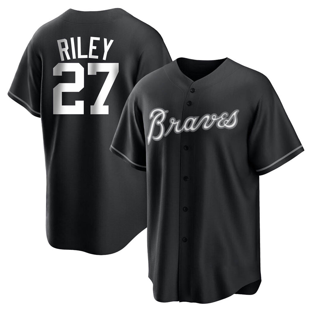 Atlanta Braves #27 Austin Riley Player Black Home Game Stitched Baseball Jersey