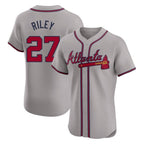 Atlanta Braves #27 Austin Riley Player Gray Limited Elite Home Game Stitched Baseball Jersey
