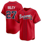 Atlanta Braves #27 Austin Riley Red Alternate Limited Player Baseball Jersey