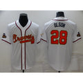 Atlanta Braves #28 Matt Olson 2022 White Gold World Series Champions Program Cool Base Stitched Baseball Jersey