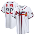 Atlanta Braves #28 Matt Olson 2026 All-Star Edition Stars & Stripes White Stadium Baseball Jersey