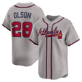 Atlanta Braves #28 Matt Olson Gray Road Limited Player Baseball Jersey