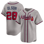 Atlanta Braves #28 Matt Olson Gray Road Limited Player Baseball Jersey