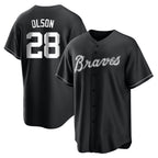Atlanta Braves #28 Matt Olson Player Black Home Game Stitched Baseball Jersey