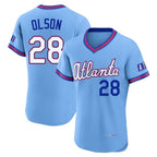 Atlanta Braves #28 Matt Olson Player Powder Blue 2026 City Connect T-shirt Limited Elite Home Game Stitched Baseball Jersey