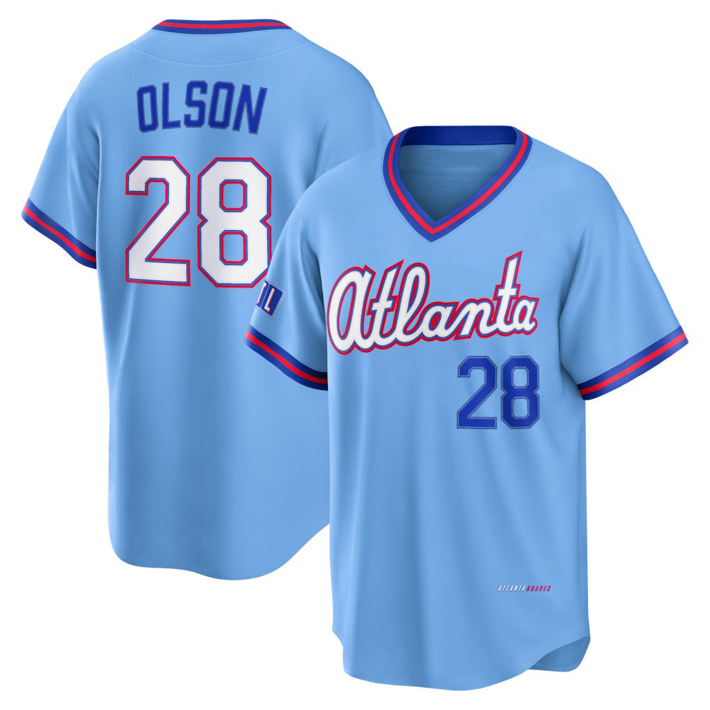 Atlanta Braves #28 Matt Olson Powder Blue 2026 City Connect Stadium Baseball Jersey