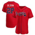 Atlanta Braves #28 Matt Olson Red Flex Base Stitched Baseball Jersey
