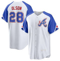Atlanta Braves #28 Matt Olson White 2023 City Connect Cool Base Stitched Baseball Jersey