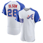 Atlanta Braves #28 Matt Olson White 2023 City Connect Flex Base Stitched Baseball Jersey