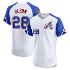 Atlanta Braves #28 Matt Olson White City Connect Elite Baseball Jersey