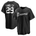 Atlanta Braves #29 John Smoltz Player Black Home Game Stitched Baseball Jersey